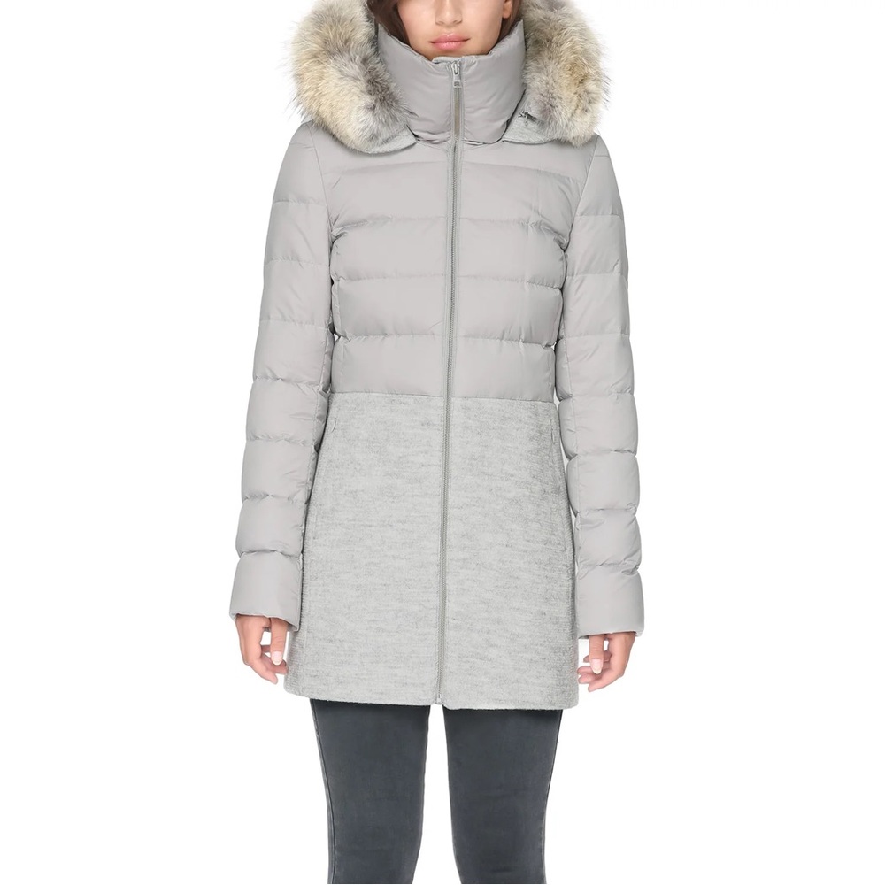 SOIA & KYO Women's Valery-C Mixed Media Coat - Coyote Fur